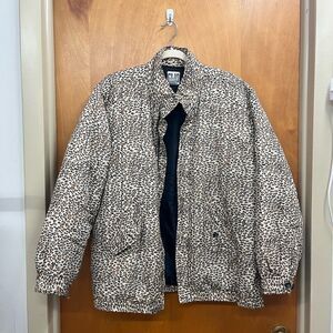 Clio Silk Leopard Print Puffer Jacket